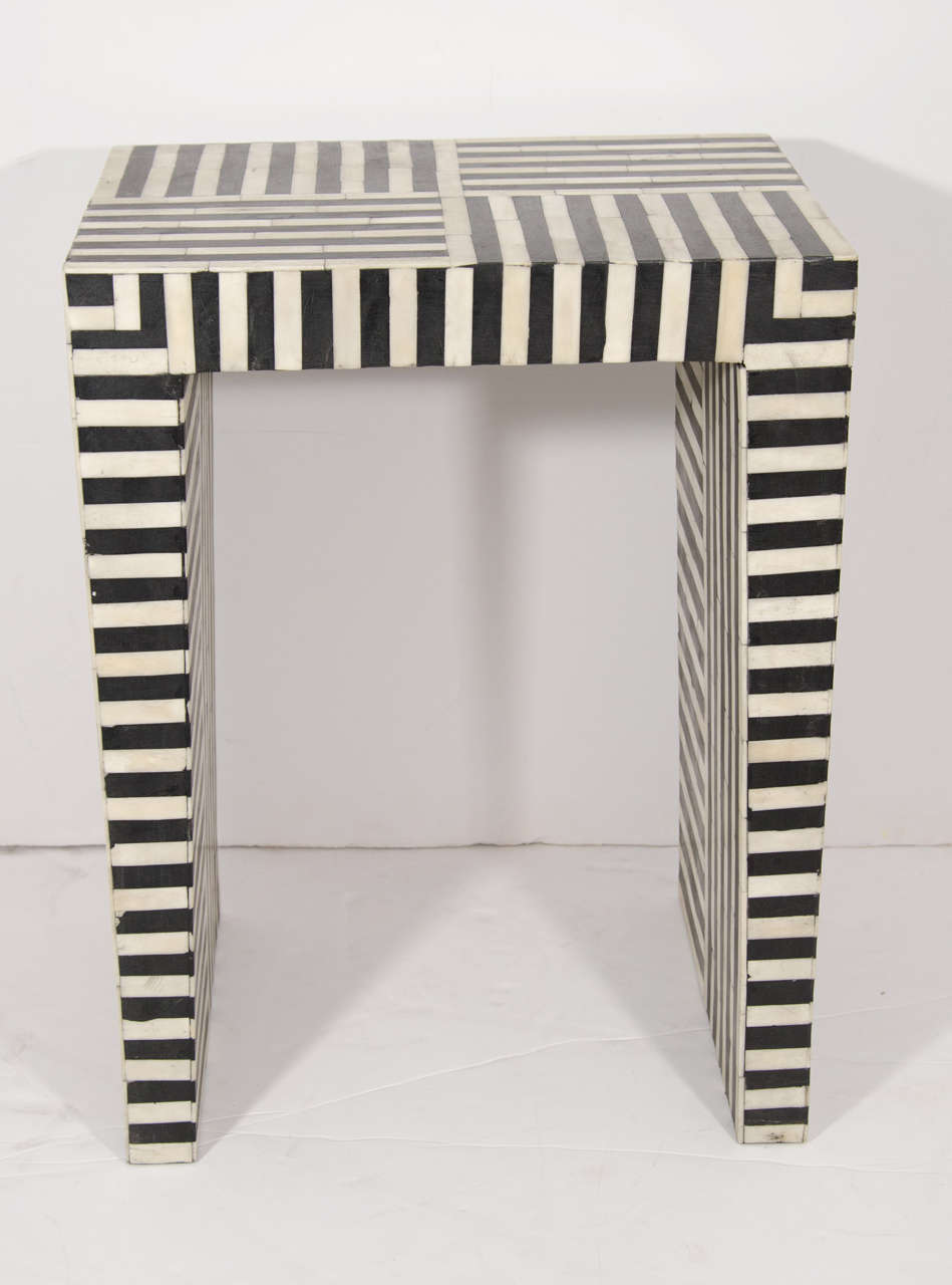 black and white striped coffee table