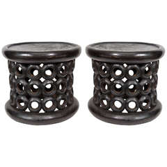 African Pair of Cameroon Infinity Stools