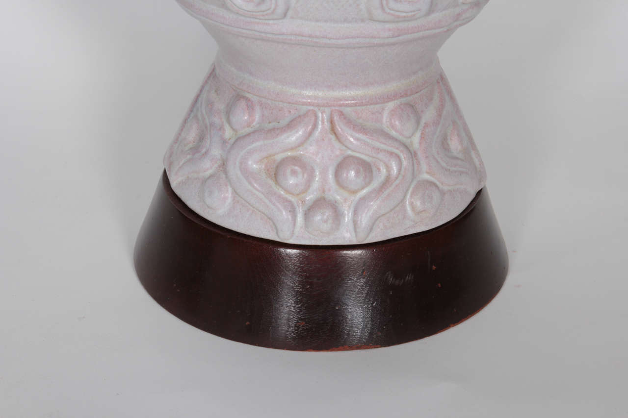 Mid-Century Modern Pair of Italian Grey Terra Cotta Table Lamps
