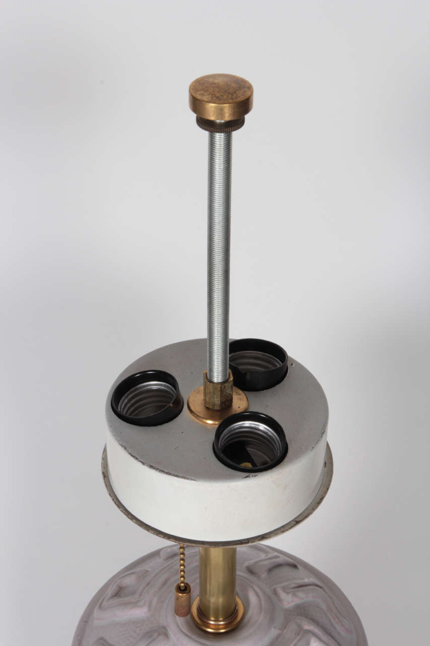 Mid-20th Century Pair of Italian Grey Terra Cotta Table Lamps