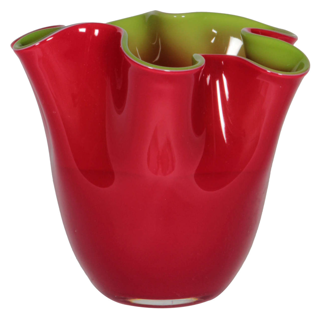 Italienische rote und grüne Vase