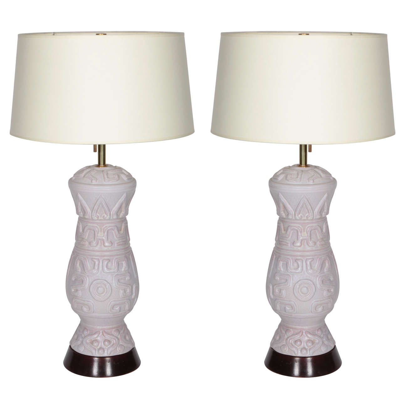 Pair of Italian Grey Terra Cotta Table Lamps For Sale at 1stDibs