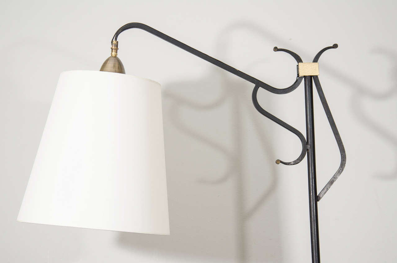 20th Century Iron and Brass Reading Lamp