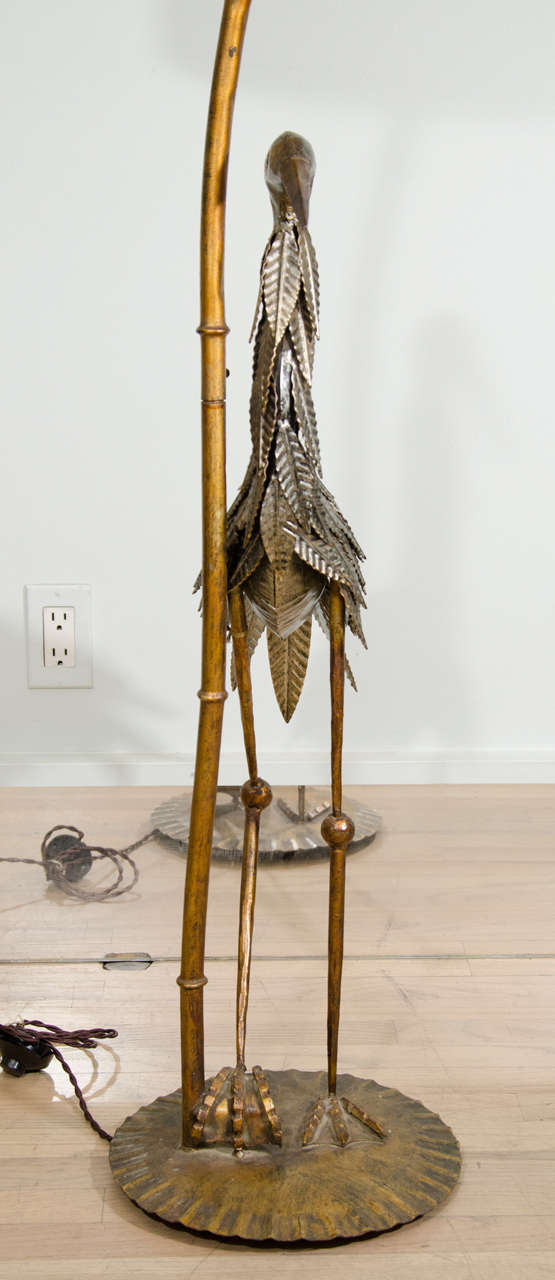 French Handmade Stork Floor Lamp