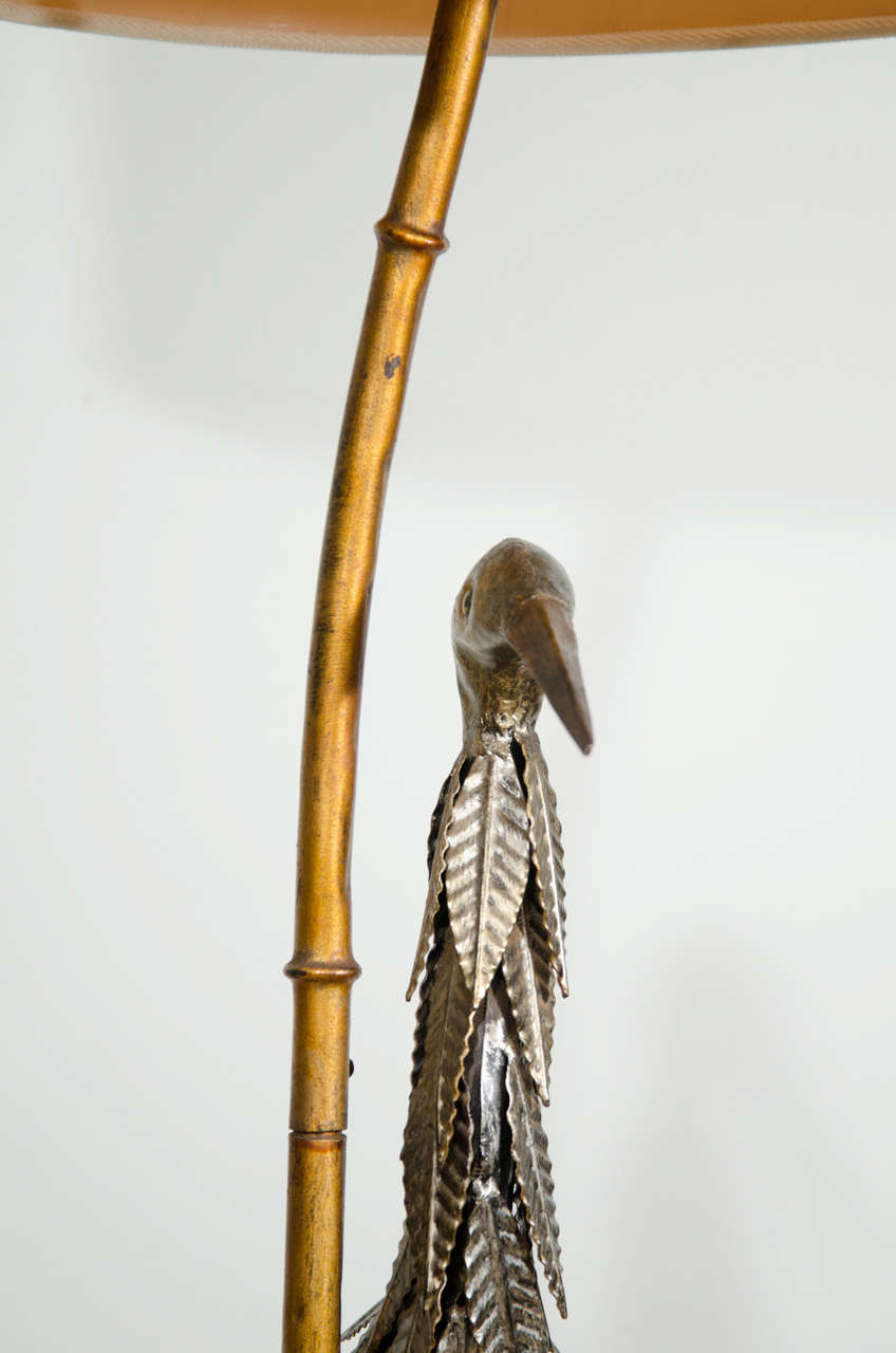 Handmade Stork Floor Lamp In Excellent Condition In Newburgh, NY