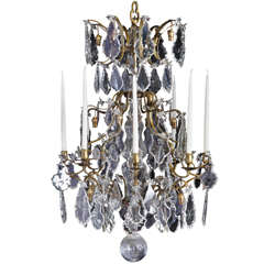 A 19th c. Swedish Rococo Style Cage 8 Light Chandelier