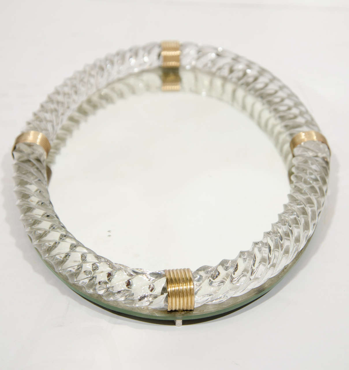 1940's Oval Murano Glass Rope Vanity Tray by Venini