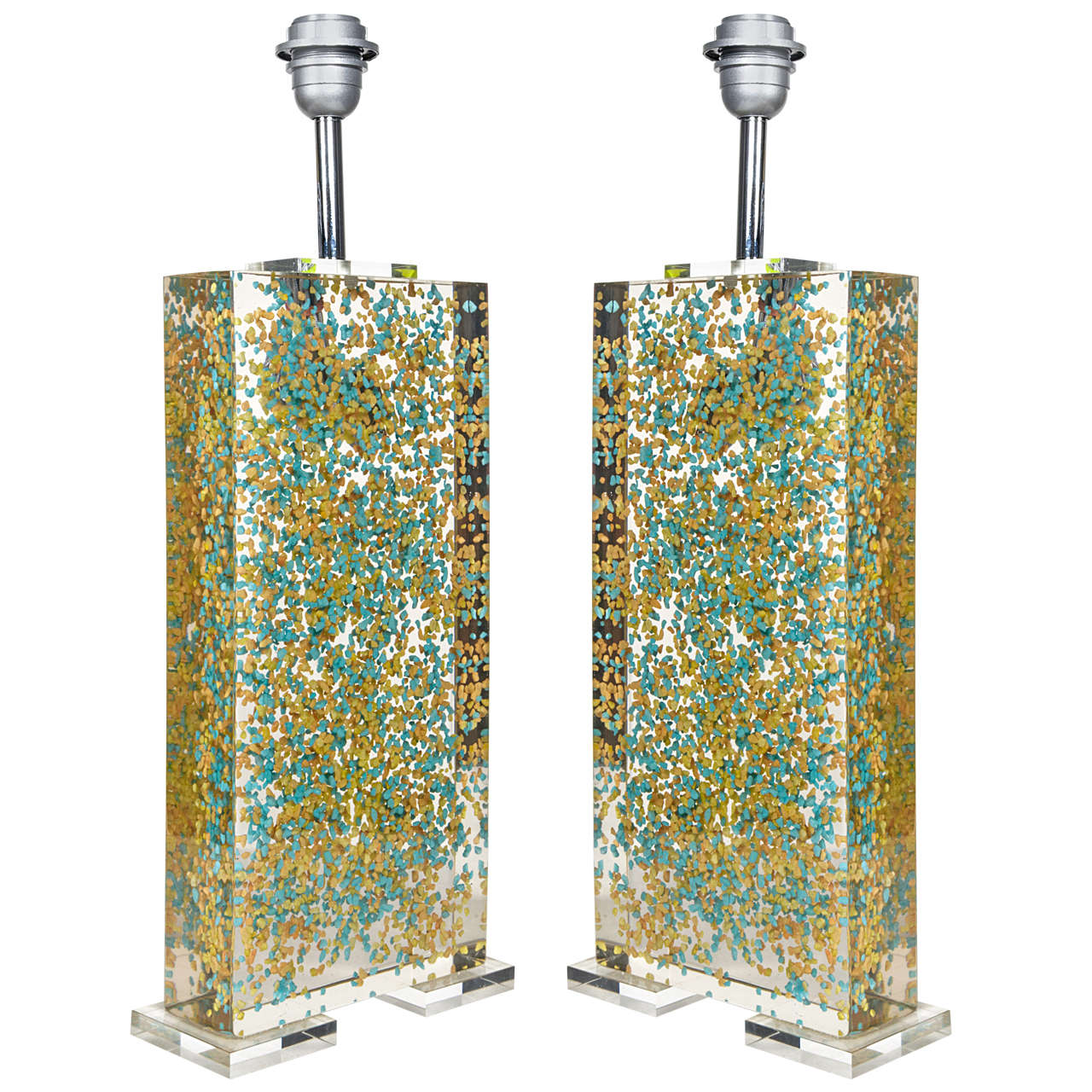 Pair of Resin Lamps by Romeo