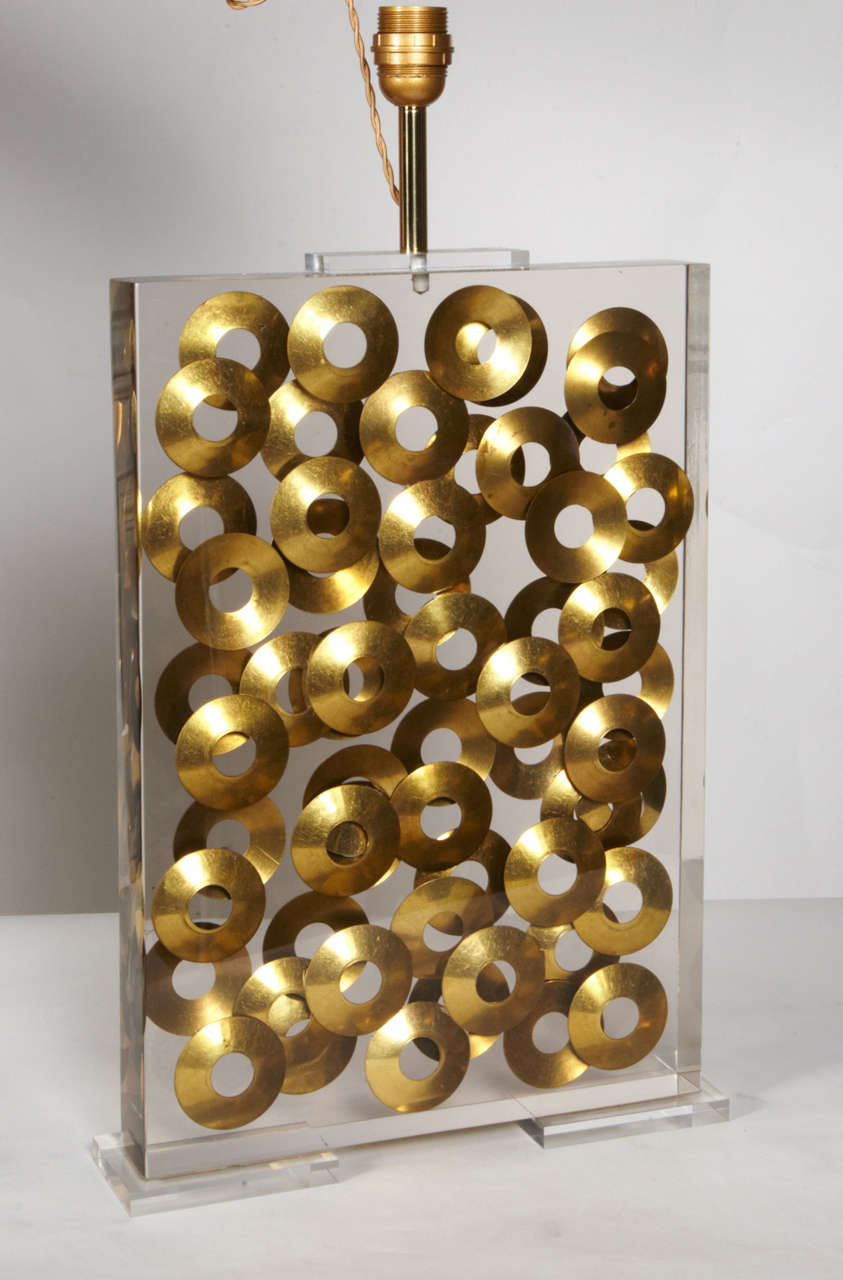 Brass Lamp by Romeo Paris For Sale