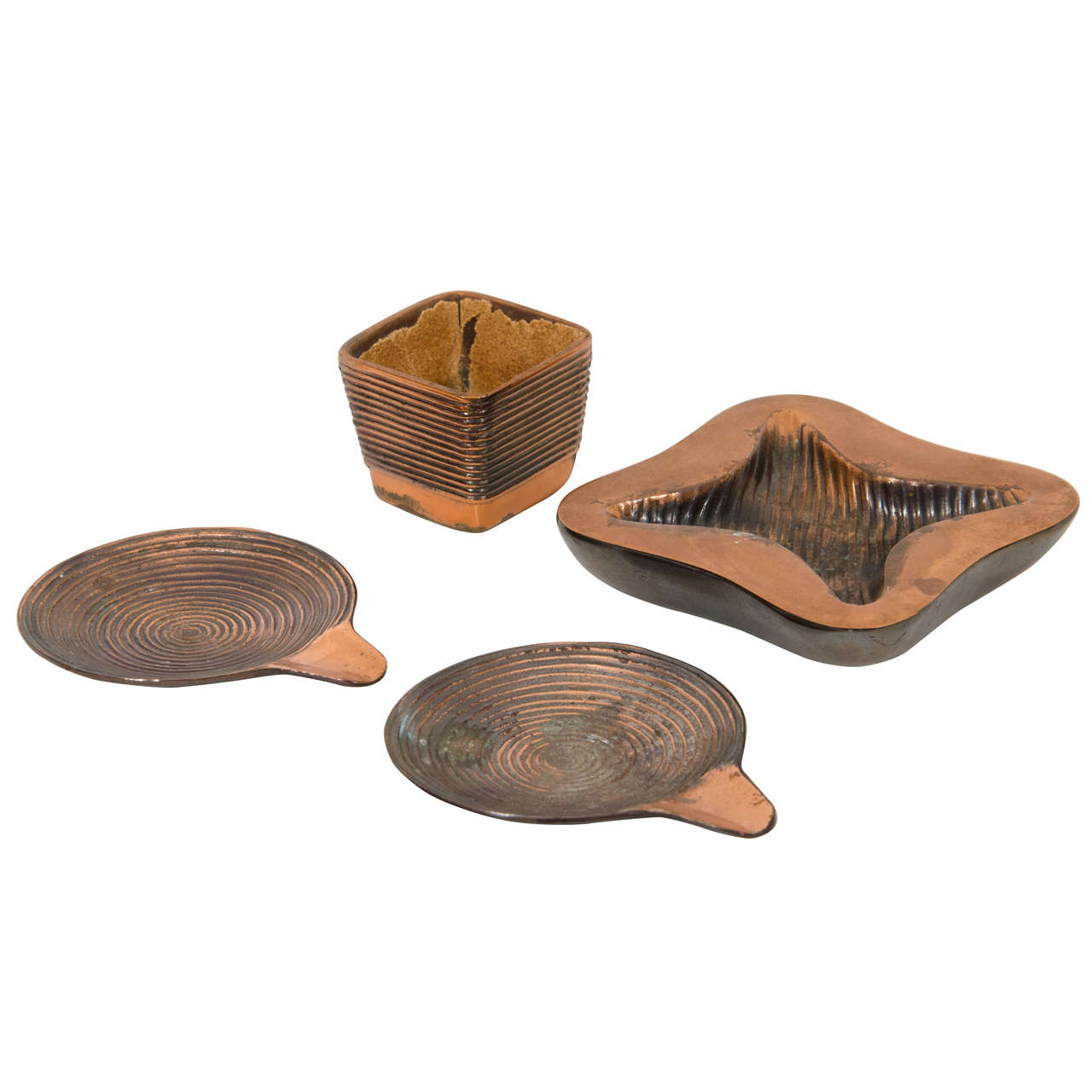 Ben Seibel for Jenfredware Four-Piece Copper Smoking Set For Sale