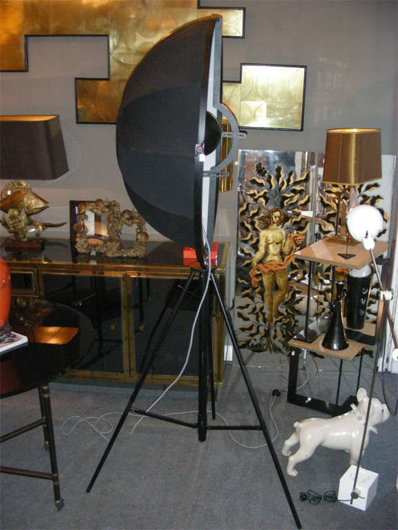 Steel Large Italian End of 20th Century Floor Lamp by Mariano Fortuny
