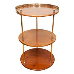 Mahogany and Brass three tiered stand