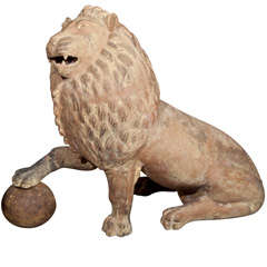 Wonderful  Terra Cotta Folk Art  Lion