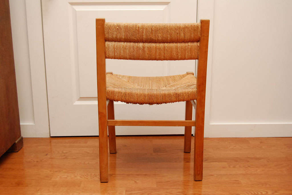 Mid-20th Century Dining Chair with Rush Seat