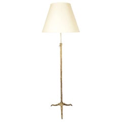 Maison Charles, Adjustable bronze floor lamp, France, c. 1945