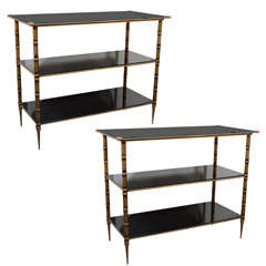 Fine Pair Of Three-tier Side Tables