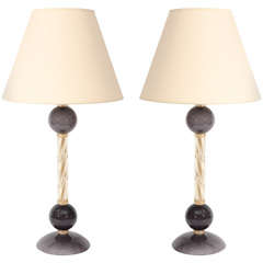 Pair of Murano Glass Lamps