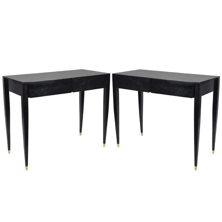 Pair Gio Ponti  Black Lacquared Toilettes