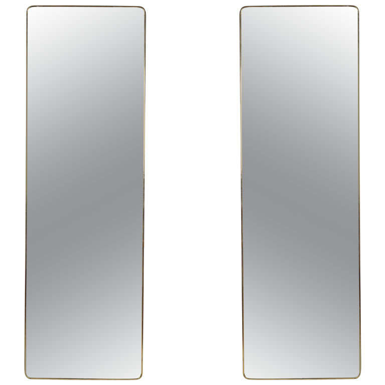 Pair Of Large Gio Ponti Mirrors By Fontana Arte