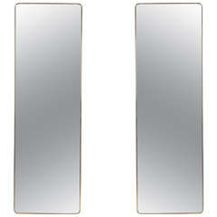Pair Of Large Gio Ponti Mirrors By Fontana Arte