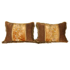Antique 19th c french textile cushions