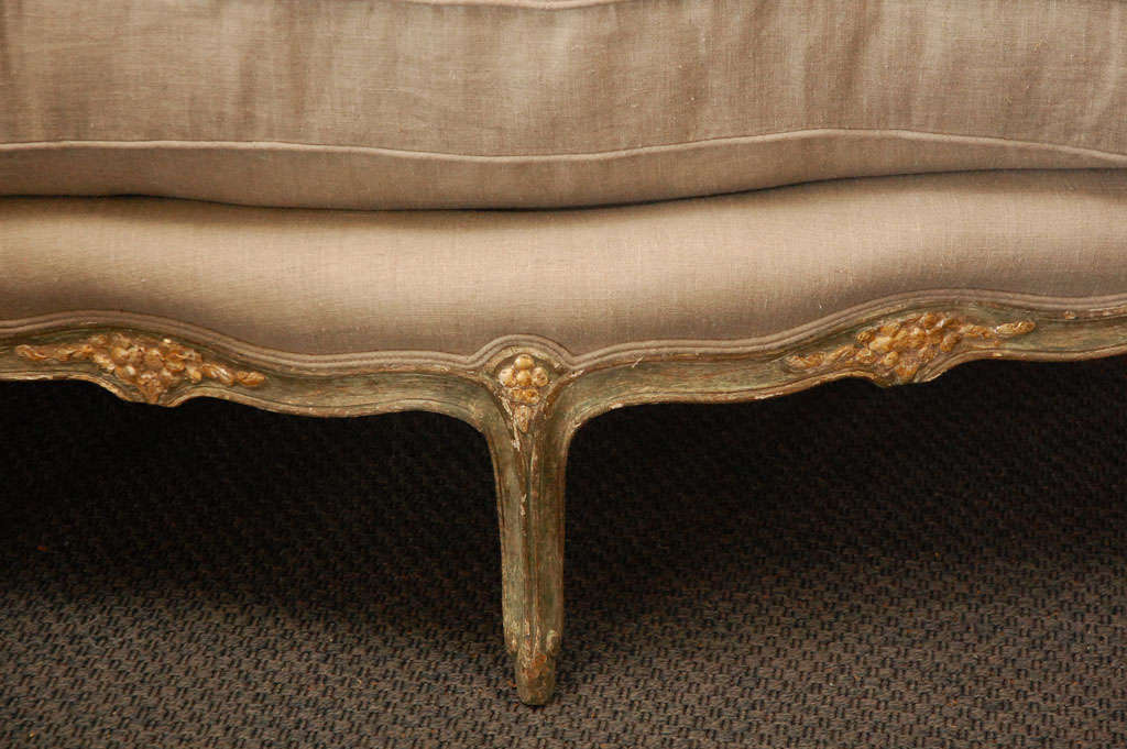20th Century French Carved curved back louis sofa .
