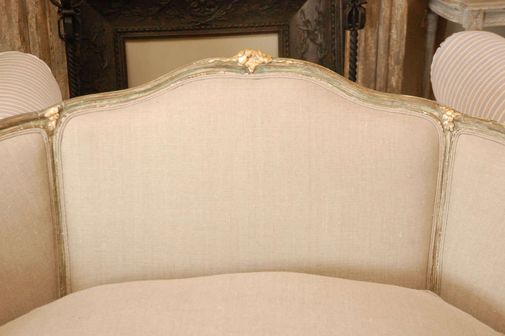 French Carved curved back louis sofa . 1