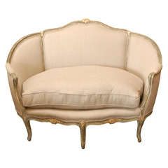French Carved curved back louis sofa .