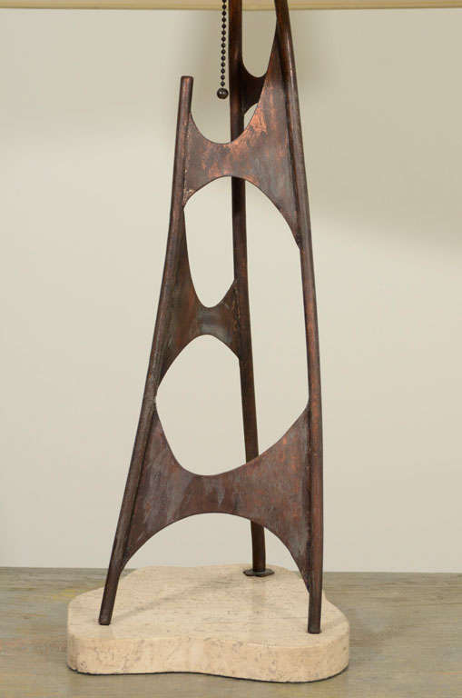 Travertine A Maurizio Tempestini for Lightolier Table Lamp