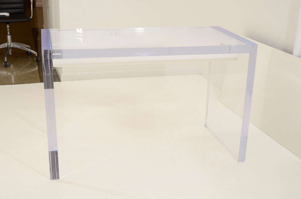 American Large Lucite Writing Desk with Drawers