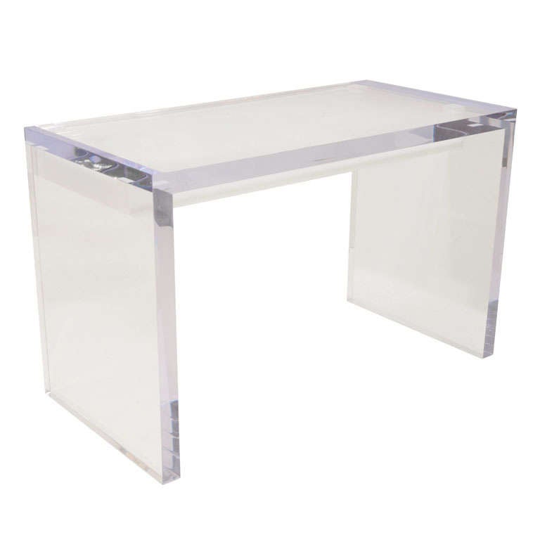 Magnificent Large Lucite Desk with Drawers