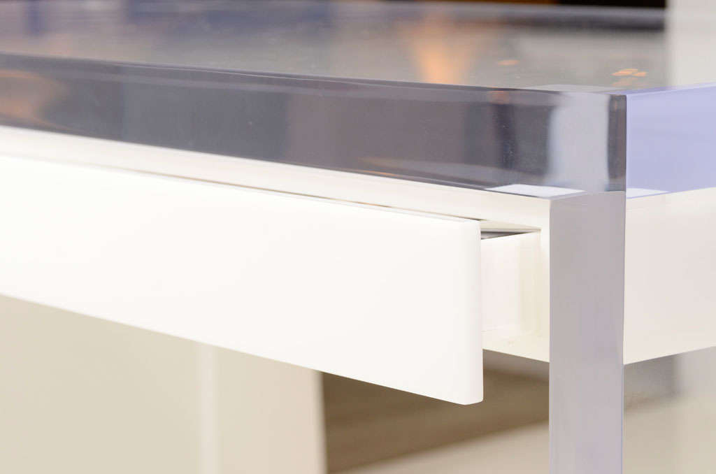 Magnificent Lucite Desk with Drawers at 1stdibs