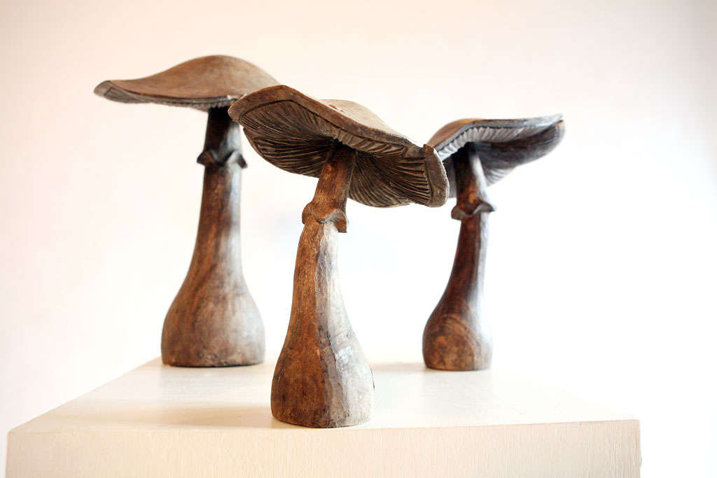 mushroom wood carving