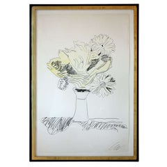 Andy Warhol Sérigraphie:: Vase avec fleurs