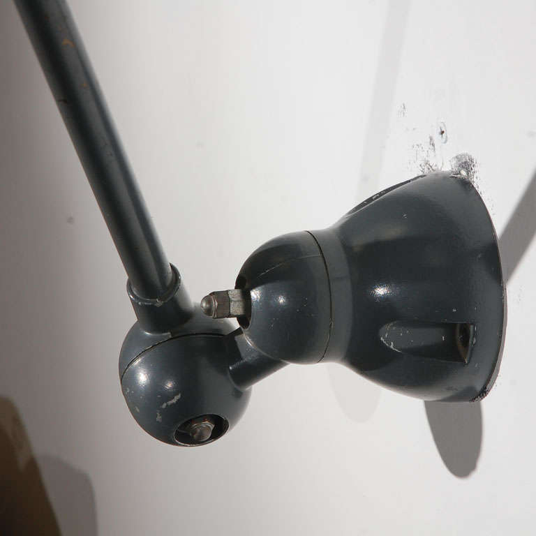 Enameled Vintage French Industrial Metal Lamp by Jean-Louis Domecq for Jielde Factory For Sale