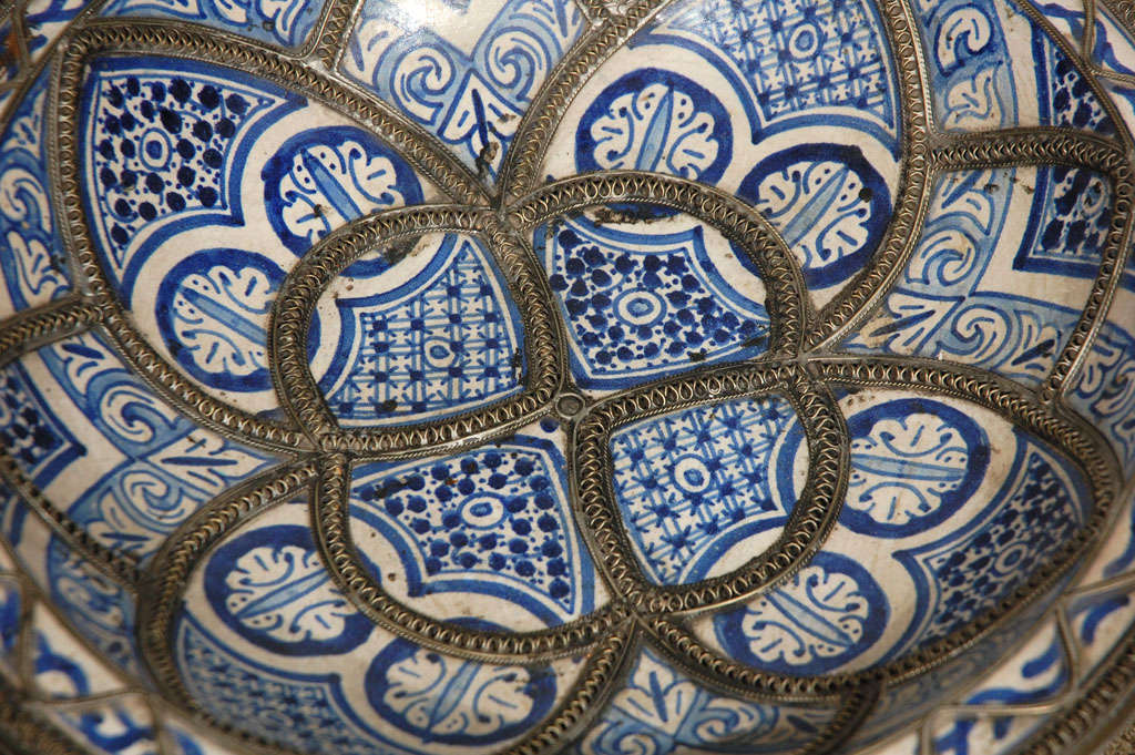 Antique Moroccan Ceramic Plate from Fez. 1