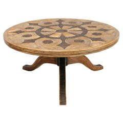 Rattan and Twig Mosaic Coffee Table