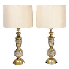 Grecian Style Brass Table Lamps