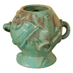 Green Ceramic Vase by Geza Gorka