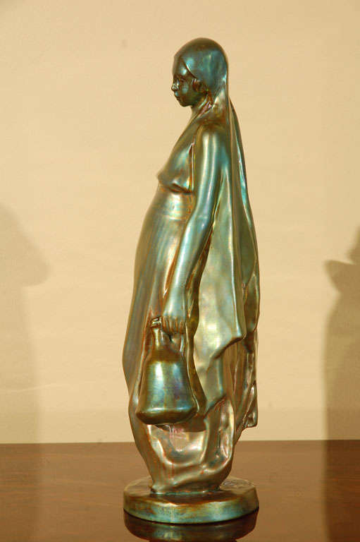 Zsolnay eozine ceramic figurine 