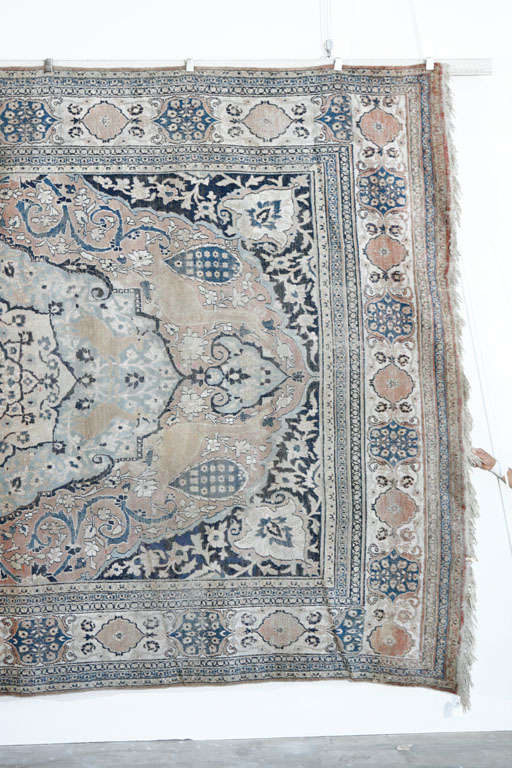 Antique Dorokhsh Rug  In Distressed Condition For Sale In West Hollywood, CA