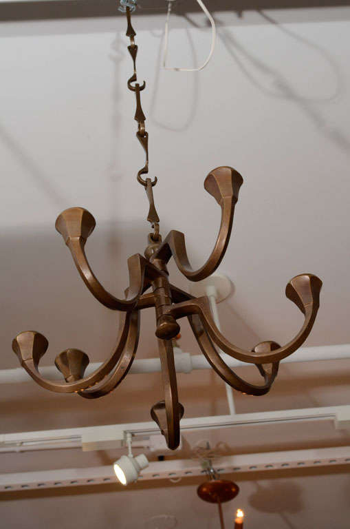 Mid-20th Century Great Chandelier, Candlesticks Holder by Van Heeck For Sale