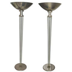 Pair of floor lamps by Jacques Adnet