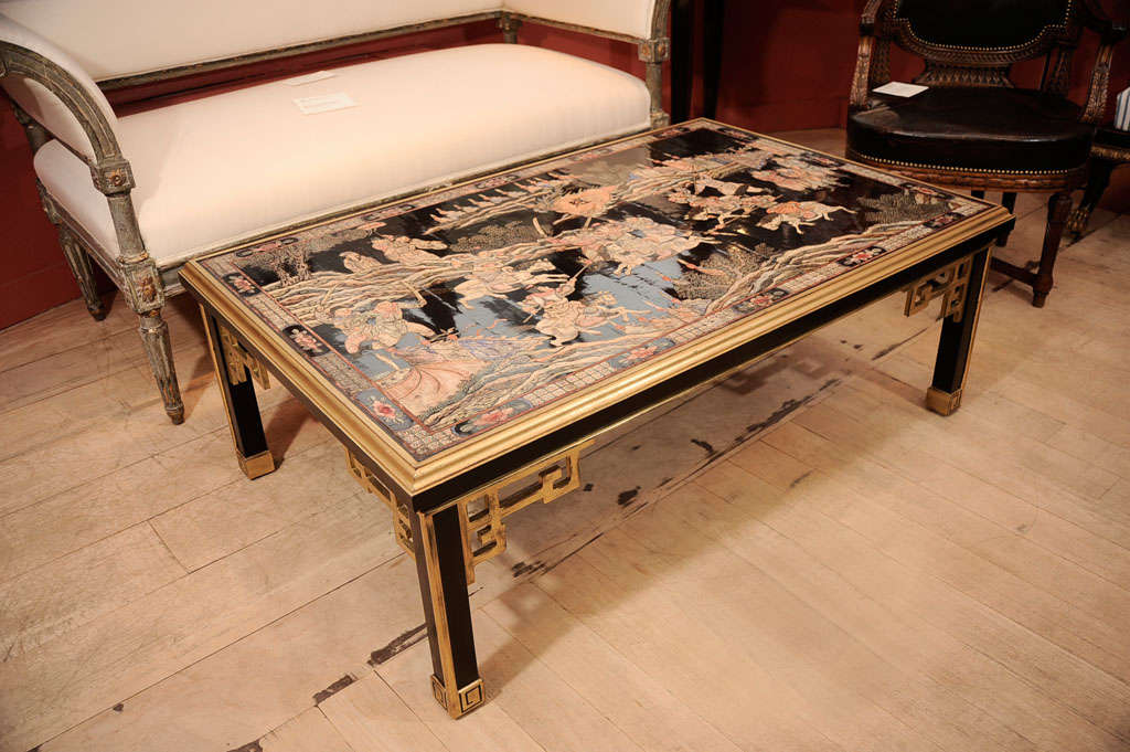A Coromandel Panel Mounted as a Low Table For Sale 5