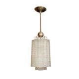 Barovier Nickel pendant fixture featuring textured glass rods