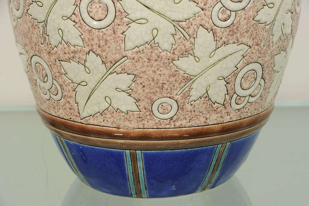 Belgian Boch Ceramic Jug Vase by Chevalier For Sale