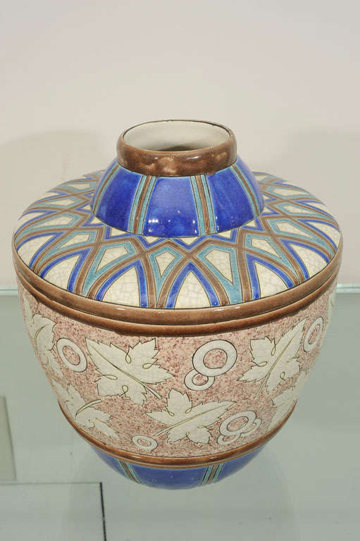 Mid-20th Century Boch Ceramic Jug Vase by Chevalier For Sale