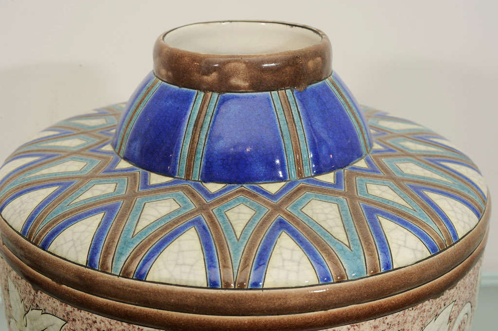 Boch Ceramic Jug Vase by Chevalier For Sale 1