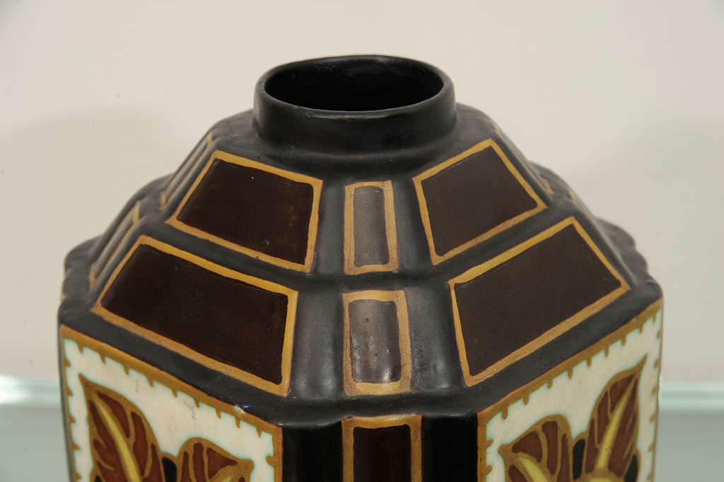 Boch Ceramic Vase by Catteau In Excellent Condition For Sale In New York, NY