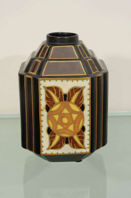 Boch Ceramic Vase by Catteau For Sale 2
